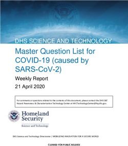 COVID-19 (CAUSED BY SARS-COV-2) - MASTER QUESTION LIST FOR - HOMELAND SECURITY