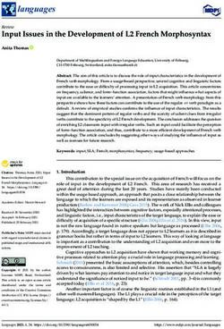 Input Issues in the Development of L2 French Morphosyntax - MDPI