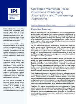 Uniformed Women in Peace Operations: Challenging Assumptions and Transforming Approaches - International Peace ...