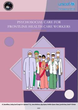 PSYCHOSOCIAL CARE FOR FRONTLINE HEALTH CARE WORKERS DURING COVID-19 - Nimhans