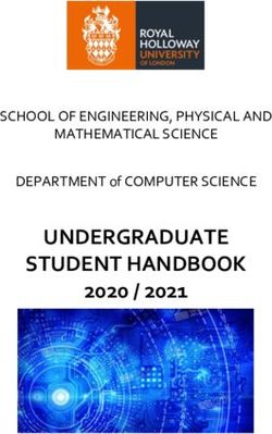 UNDERGRADUATE STUDENT HANDBOOK 2020 / 2021 - SCHOOL OF ENGINEERING, PHYSICAL AND MATHEMATICAL SCIENCE DEPARTMENT of COMPUTER SCIENCE