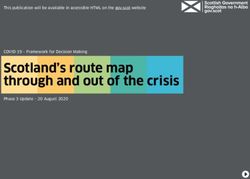 Scotland's route map through and out of the crisis - This publication will be available in accessible HTML on the gov.scot website COVID-19 ...
