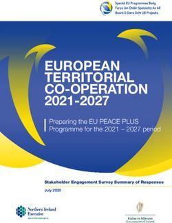 EUROPEAN TERRITORIAL CO-OPERATION - 2021-2027 Preparing the EU PEACE PLUS Programme for the 2021 - 2027 period - SEUPB