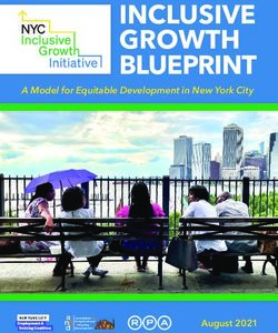 INCLUSIVE GROWTH BLUEPRINT - A Model for Equitable Development in New York City - August 2021