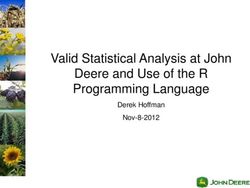 Valid Statistical Analysis at John Deere and Use of the R Programming Language - Derek Hoffman Nov-8-2012