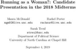 RUNNING AS A WOMAN?: CANDIDATE PRESENTATION IN THE 2018 MIDTERMS - MAURA MCDONALD RACHEL PORTER