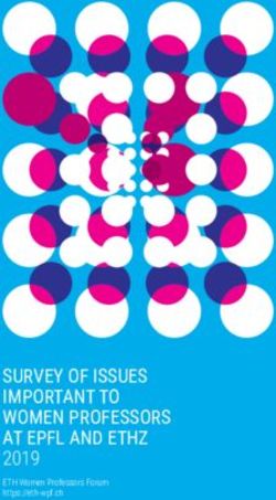 SURVEY OF ISSUES IMPORTANT TO WOMEN PROFESSORS AT EPFL AND ETHZ 2019 - ETH Women Professors Forum
