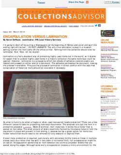 ENCAPSULATION VERSUS LAMINATION - Issue 88| March 2019 - Indiana Historical Society