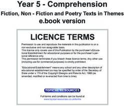 LICENCE TERMS Year 5 - Comprehension - Fiction, Non - Fiction and Poetry Texts in Themes - West End Primary School