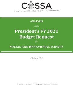 President's FY 2021 Budget Request - SOCIAL AND BEHAVIORAL SCIENCE ANALYSIS - Consortium of Social ...