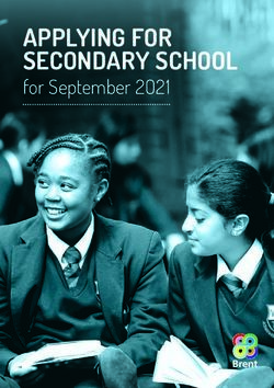 APPLYING FOR SECONDARY SCHOOL - for September 2021