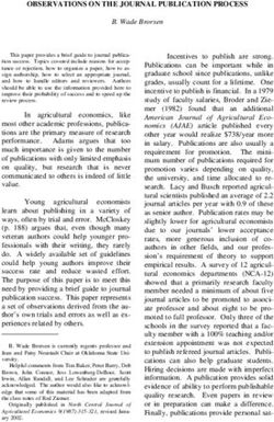 OBSERVATIONS ON THE JOURNAL PUBLICATION PROCESS