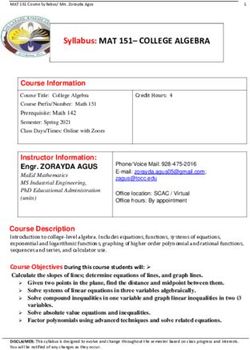Syllabus: MAT 151- COLLEGE ALGEBRA