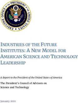 INDUSTRIES OF THE FUTURE INSTITUTES: A NEW MODEL FOR AMERICAN SCIENCE AND TECHNOLOGY LEADERSHIP - A Report to the President of the United States ...