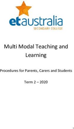 Multi Modal Teaching and Learning - Procedures for Parents, Carers and Students Term 2 2020 - ET Australia