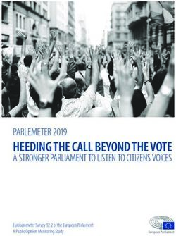 HEEDING THE CALL BEYOND THE VOTE - PARLEMETER 2019 - Eurobarometer Survey 92.2 of the European Parliament A Public Opinion Monitoring Study