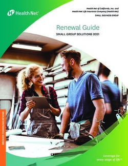 Renewal Guide SMALL GROUP SOLUTIONS 2021 - SMALL BUSINESS GROUP - Health Net