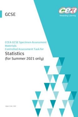 GCSE - Statistics (for Summer 2021 only) - Subject Code: 2260