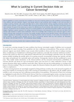 What Is Lacking in Current Decision Aids on Cancer Screening?