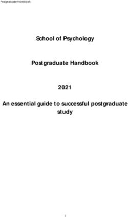 School of Psychology Postgraduate Handbook 2021 An essential guide to successful postgraduate study - Postgraduate Handbook - Massey University