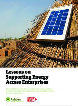 Lessons on Supporting Energy Access Enterprises - The most effective ways donors, investors, technical assistance providers and policy makers can ...
