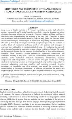 STRATEGIES AND TECHNIQUES OF TRANSLATION IN TRANSLATING SONGS AS 21st CENTURY CURRICULUM