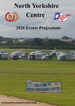 North Yorkshire Centre - 2020 Events Programme - www.northyorkshirecentre.co.uk