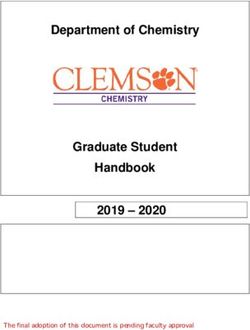 Department of Chemistry Graduate Student Handbook 2019 2020 - The final adoption of this document is pending faculty approval