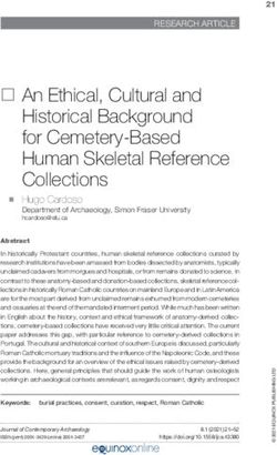 N An Ethical, Cultural and Historical Background for Cemetery-Based Human Skeletal Reference Collections