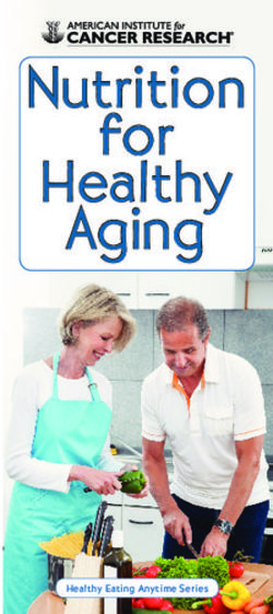 Nutrition for Healthy Aging