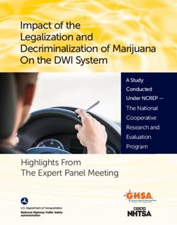Impact of the Legalization and Decriminalization of Marijuana On the DWI System - Highlights From The Expert Panel Meeting - NHTSA