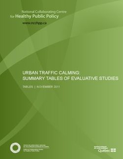 URBAN TRAFFIC CALMING: SUMMARY TABLES OF EVALUATIVE STUDIES - for Healthy Public Policy