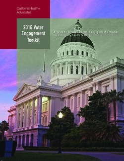 2018 Voter Engagement Toolkit - CaliforniaHealth+ Advocates A guide to permissible voter engagement activities for community health centers ...