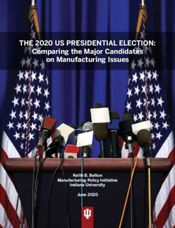 THE 2020 US PRESIDENTIAL ELECTION: Comparing the Major Candidates on Manufacturing Issues - Keith B. Belton Manufacturing Policy Initiative ...