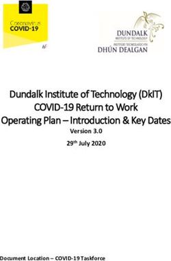 DUNDALK INSTITUTE OF TECHNOLOGY (DKIT) COVID-19 RETURN TO WORK OPERATING PLAN - INTRODUCTION & KEY DATES - VERSION 3.0