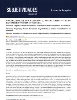 VIOLENT, REVENGE AND PSYCHOSOCIAL PRISON: SUBJECTIVITIES OF EX-COMBATANT WOMEN IN COLOMBIA
