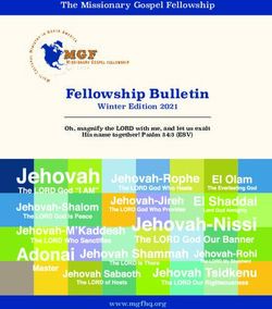 Fellowship Bulletin The Missionary Gospel Fellowship - Winter Edition 2021