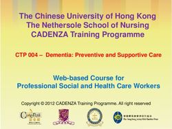 The Chinese University of Hong Kong The Nethersole School of Nursing CADENZA Training Programme