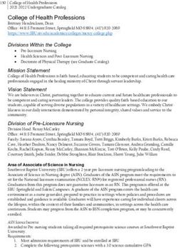 College of Health Professions - Divisions Within the College Southwest Baptist ...