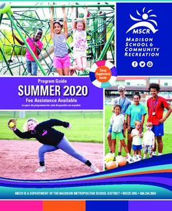 SUMMER 2020 - MSCR IS A DEPARTMENT OF THE MADISON METROPOLITAN SCHOOL DISTRICT MSCR.ORG