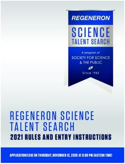 REGENERON SCIENCE TALENT SEARCH - 2021 RULES AND ENTRY INSTRUCTIONS APPLICATIONS DUE ON THURSDAY, NOVEMBER 12, 2020 AT 8:00 PM EASTERN TIME!