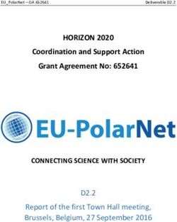 HORIZON 2020 - D2.2 - Coordination and Support Action Grant Agreement No: 652641