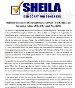 HEALTHCARE EXECUTIVE SHEILA CHERFILUS-MCCORMICK FOR U.S. HOUSE ON THE SPECIAL NATURE OF THE U.S.-ISRAELI FRIENDSHIP