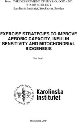 EXERCISE STRATEGIES TO IMPROVE AEROBIC CAPACITY, INSULIN SENSITIVITY AND MITOCHONDRIAL BIOGENESIS - From THE DEPARTMENT OF PHYSIOLOGY AND PHARMACOLOGY