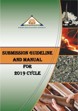 SUBMISSION GUIDELINE AND MANUAL FOR 2019 CYCLE