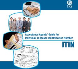 ITIN Acceptance Agents' Guide for Individual Taxpayer Identification Number - Internal Revenue Service