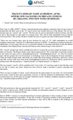 FRANCE'S DOMAIN NAME AUTHORITY, AFNIC, OFFERS NEW FACILITIES TO PRIVATE CITIZENS BY CREATING TWO NEW TYPES OF DOMAIN - 194,48 KB AFNIC creates two ...