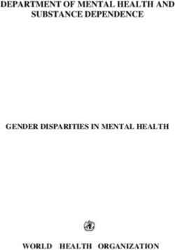 DEPARTMENT OF MENTAL HEALTH AND SUBSTANCE DEPENDENCE - GENDER DISPARITIES IN MENTAL HEALTH - WORLD HEALTH ORGANIZATION