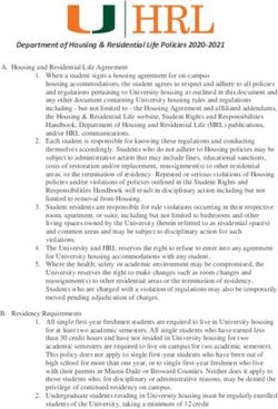 Department of Housing & Residential Life Policies 2020-2021