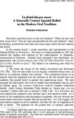 La fratricida por amor: A Sixteenth-Century Spanish Ballad in the Modern Oral Tradition